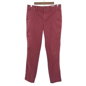 Gap Girlfriend Mid Rise Chino Pants Womens 4 Red Preppy Minimalist Casual